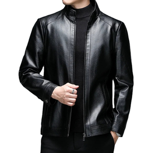 Veste en cuir pour homme avec logo personnalisé, dernier design 2026, col montant, décontractée, prix bas, respirante, écologique, coupe-vent, OEM - Product Image 5