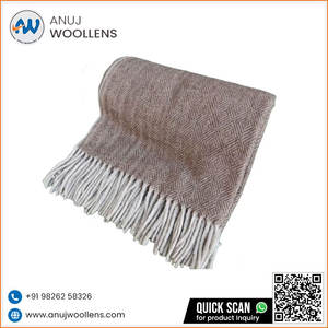 Mantas de lana Tartán de espiga marrón diamante cómodas y elegantes al precio más bajo - Product Image 2