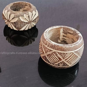 Anillos para Servilletas, Posavasos y Manteles Individuales de Madera Vintage Hechos a Mano, Ecológicos, Accesorios de Cocina de la India para Bodas, Manualidades - Product Image 4