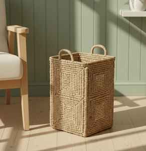 Panier décoratif en rotin naturel Organisateur fait main pour chaussures et vêtements - Product Image 4