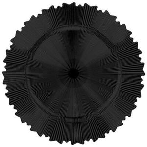 Assiettes de présentation rondes en métal argenté géométrique, design moderne, 33 cm, pour décoration de table de mariage et d'événements - Product Image 2