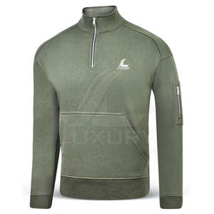 Sweat-shirts à demi-zip unis, imprimés numériquement, respirants, en coton écologique, style toutes saisons - Product Image 2