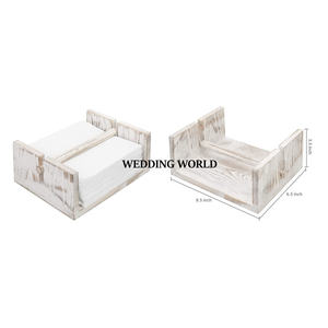 ที่ใส่กระดาษเช็ดปากสีขาวไม้ที่ใส่ทิชชู่งานแฮนด์เมดดีไซน์หรูหรา - Product Image 1