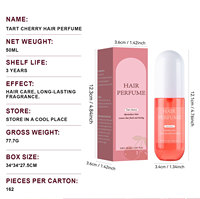 Brume de Parfum Capillaire Biologique en Gros, Traitement Nourrissant de Luxe Longue Durée, 50ml, Parfum pour Cheveux Spray Fragrance Originale Cerise