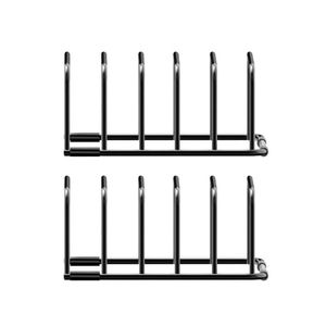 Porte-assiettes en métal forgé fait main finition noire, support de table, support de vaisselle, support de cuisine - Product Image 1