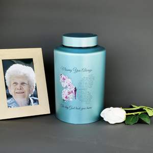 Jusqu'à 220 lb Grandes urnes de crémation pour cendres adultes, hommes et femmes Urne décorative pour cendres humaines avec sac en velours (papillon) - Product Image 6