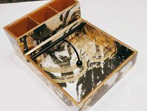 Handmade <b>Waterproof</b> Wood <b>Pen</b> Holder and Napkin Holder for Wedding Decoration & Gift - Product Image 6