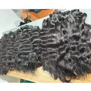 วิกผมคนอินเดียเกรดผมธรรมชาติไม่ผ่านการทำสารเคมีสำหรับต่อผมมนุษย์สไตล์คลื่นในสีเดิม - Product Image 5