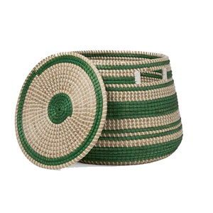 Nouveau design tendance, panier de rangement en jonc de mer rustique et écologique, tissé à la main, durable, organisation de rangement à domicile, multifonction - Product Image 1