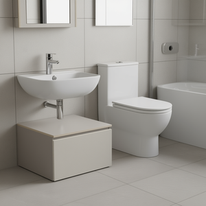 Meuble de rangement sur pied Vieste 60 cm gris perle avec 1 tiroir pour articles de bain et toilettes - Product Image 3