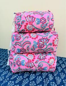 Algodón de Estilo Vintage para estuche con cierre de cremallera Mango Ecológico y resistente al agua Estampado multifloral para viajes - Product Image 1