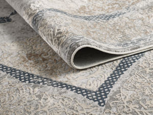 Alfombra Turca de Lujo Hecha a Máquina Borrego Azul Marino y Negro, Premium para Sala de Estar, del Fabricante de Gaziantep - Product Image 2