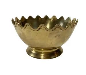 Logo personnalisé décoratif en laiton plaqué or plat bol de service bols à fruits en métal martelé - Product Image 1