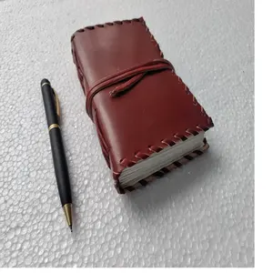 学校和办公室用手工缝制边缘的定制皮革日记本也可用于送礼。