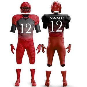 Ensembles d'uniformes de football américain personnalisés de haute qualité pour adultes, vente en gros, manches courtes respirantes, grandes tailles, anti-humidité, anti-UV - Product Image 1