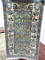 Halı Kilim Modern Yeşil Tanrıça Oushak El Düğümlü Pamuklu Düşük Havlı Lüks Oturma Odası Zemin Vintage Güzel Seccade