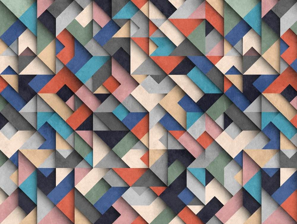 coloured blue pink red