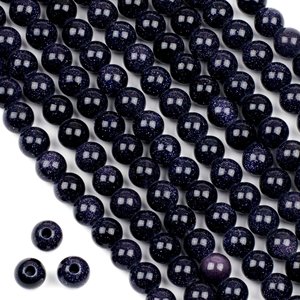 ลูกปัดหินทรายสีน้ำเงินทรงกลมขนาด 8 มม. ขายส่ง สำหรับทำเครื่องประดับ สร้อยคอ สร้อยข้อมือ ต่างหู - Product Image 2