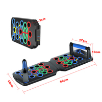 Planche de musculation pliable 10-en-1 intégrée en ABS, équipement de fitness portable et réglable pour la maison, pour hommes HOG.38.B