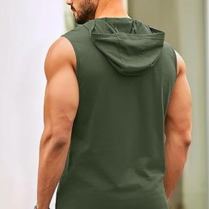 Fashion <b>Sleeveless</b> <b>Hoodies</b> Soft Stretch Material Comfortable Fit for Daily Casual Wear <b>Sleeveless</b> <b>Hoodies</b> - Product Image 5