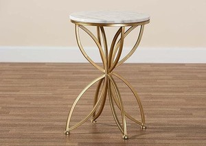 Table d'appoint décorative en métal doré design élégant pour salon chambre bureau salle à manger coin cuisine - Product Image 4