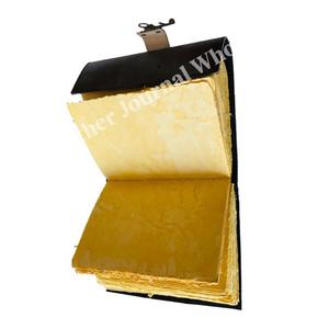 Unicornio en relieve Vintage hecho a mano cuero genuino diario en blanco Deckle Edge papeles cuaderno latón C-Lock Tapa dura Vintage diario - Product Image 5