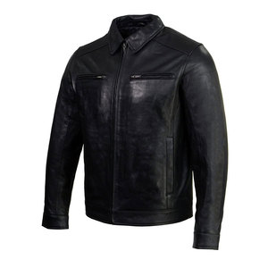 Street Wear Adult <b>Men</b> <b>Leather</b> <b>Jacket</b> New Design <b>Men</b> <b>Leather</b> <b>Jacket</b> Solid Color <b>Men</b> <b>Leather</b> <b>Jacket</b> - Product Image 4