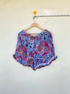 Pantalones Cortos Bohemios Vintage para Mujer, Ropa de Salón Floral, Sari Reciclado de Seda A LA Moda, Ropa de Playa Hippie, Cómodo Festival Elástico de Verano - Product Image 6