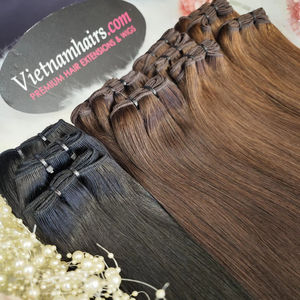 Vente en gros 2025 meilleur prix qualité supérieure 100% extensions de cheveux vietnamiens Remy trame double cuticule étirée - Product Image 1
