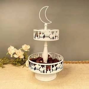 Elegante Soporte de Metal de Tres Niveles para Tartas, Decoración Árabe para el Hogar, Decoración Festiva para Eid y Ramadán, Herramientas para Tartas - Product Image 2
