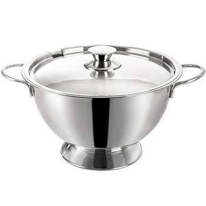 OEM Wholesale Heavy Duty Stainless Steel <b>Soup</b> Tureen <b>Pot</b> with Lid Bulk Multipurpose Serving Bowl for Hotels & Home Dining - Product Image 1