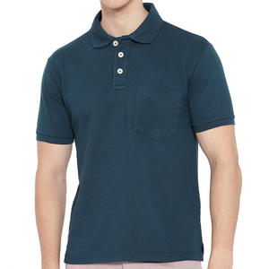 Nuevos productos Moda 275GSM 100% Algodón Color sólido Cuello redondo Serigrafía Verano Polos para hombres - Product Image 3