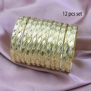 Bộ lắc tay truyền thống Ấn Độ mạ vàng 14K 18K 24K bán buôn, lắc tay thời trang, trang sức mạ vàng đồng thau Oro Joyeria - Product Image 1