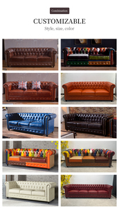 Canapé Chesterfield 3 places en patchwork artistique Harlequin, cuir multicolore capitonné de luxe pour studio créatif et <span class=keywords><strong>galerie</strong></span> - Product Image 4