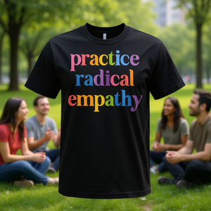 T-shirt Liberal Femminista con Stampa 'Pratica dell'Empatia Radicale' - Prodotto Promozionale - Product Image 3