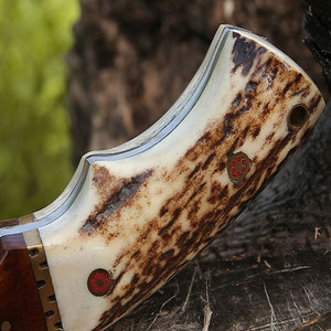 Couteau de survie en acier Damas de qualité supérieure, lame pleine, couteau de camping en plein air, fait à la main - Product Image 4