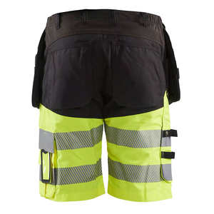 Pantalones cortos reflectantes para trabajo de alta visibilidad, pantalones cortos para trabajadores con múltiples bolsillos, pantalones cortos de seguridad para carga de construcción para hombres - Product Image 2