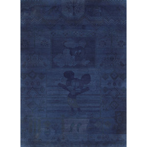 Manchaha Bohemian Design Blue Hand Knotted Wool & Bamboo Silk Rugs-Les-785 - Product Image 1