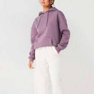 Conjunto de 2 piezas de tendencia de talla grande con hombros caídos, pantalones para correr, sudadera con pantalones de chándal, sudaderas con capucha en blanco de gran tamaño para mujer - Product Image 3