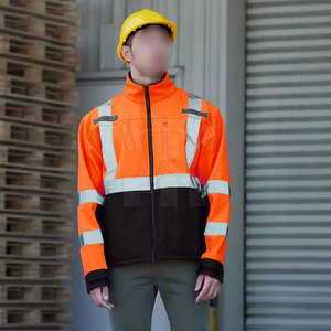 เสื้อแจ็กเก็ตกันน้ำผ้าโพลีเอสเตอร์สำหรับผู้ชายทรงหลวมสะท้อนแสงปรับแต่งโลโก้ได้ - Product Image 3