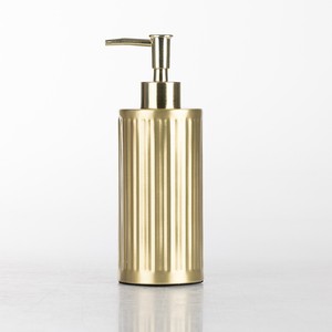 Dispensador de Jabón de Acero Inoxidable con Acabado Dorado, Diseño Moderno, Forma Rectangular, para Hogar, Hotel, Baño, Cocina, Metal de Alta Calidad - Product Image 1