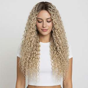 Virgin Remy Curly <b>Hair</b> <b>Extensions</b> 3B #18a/1001 <b>Ash</b> <b>Blonde</b> Mix Soft 12A Quality - Product Image 2