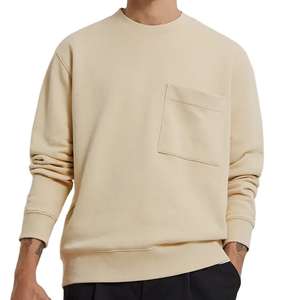 Sweat-shirts en molleton à col montant surdimensionnés en gros, bas côtelés, sweat-shirts en coton mélangé - Product Image 4