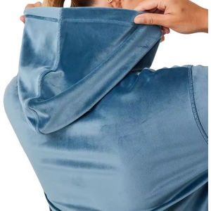 Derniers pulls à capuche personnalisés en velours vierge de haute qualité pour hommes, sweats à capuche imprimés numériques de couleur unie, vente en gros pour la saison d'automne - Product Image 6