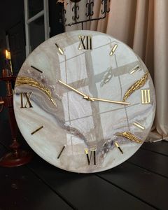 HAGA CLIC EN RELOJ DE PARED DE RESINA CON Reloj de pared de diseño artístico hecho a mano único Arte de resina de La India - Product Image 4