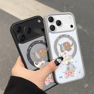 New Arrival Cartoon <b>Dog</b> Magnetic Sublimation Blank Phone Case for 17 Pro Max Soft TPU White Flower Design Unisex - Product Image 3