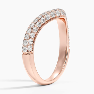 Bague de fiançailles simple en diamant de laboratoire de coupe ronde dans des bandes de cuvre en or 10K pour l'empilage de fiançailles ou un cadeau de tous les jours pour elle - Product Image 4