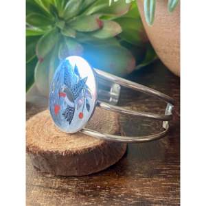 Zuni Handmade Multi-Stone & Sterling <b>Silver</b> Micro-Inlay <b>Cuff</b> <b>Bracelet</b> Fashionable Accessory - Product Image 4