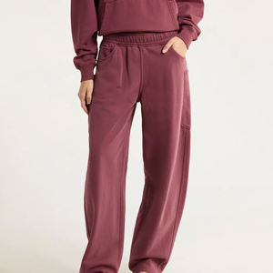 <span class=keywords><strong>Pantaloni</strong></span> Tuta Oversize da <span class=keywords><strong>Donna</strong></span> <span class=keywords><strong>Invernali</strong></span> Traspiranti, Tinta Unita, <span class=keywords><strong>Vita</strong></span> Elastica, 100% Cotone Felpato, Joggers a Gamba Dritta - Product Image 1