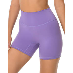 Short de sport taille haute pour femme 6 "Short de yoga sans couture avant Short de motard de course à pied - Product Image 1